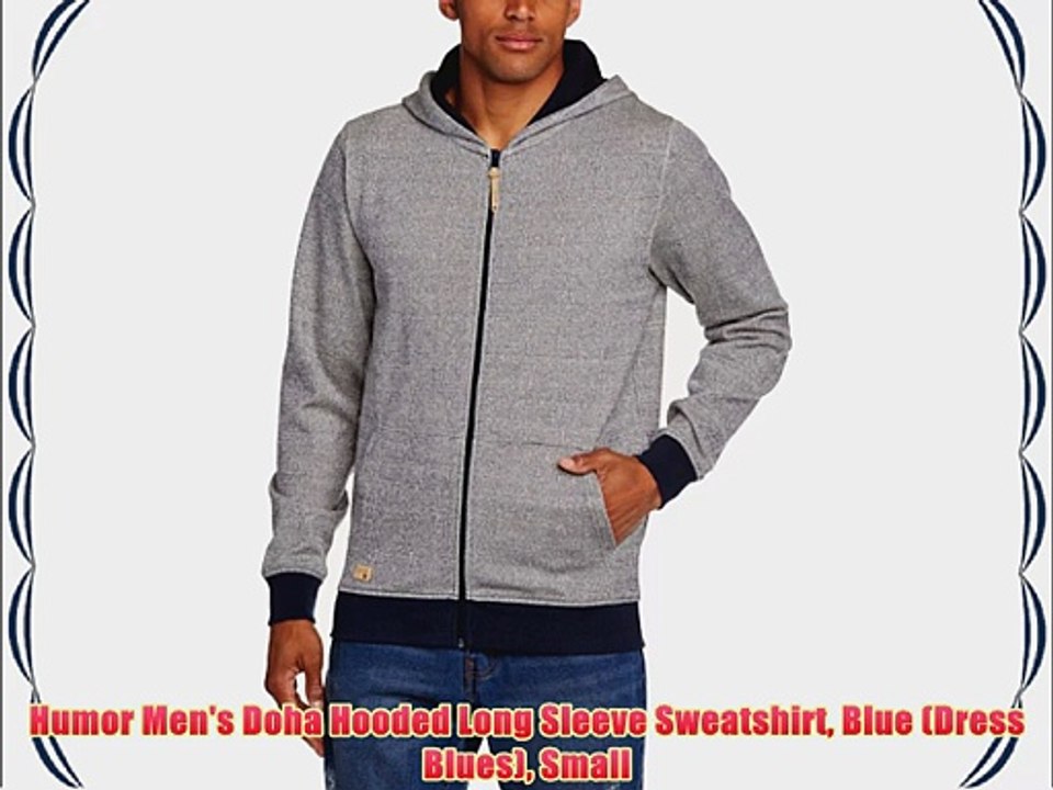 Humor Men's Doha Hooded Long Sleeve Sweatshirt Blue (Dress Blues) Small
