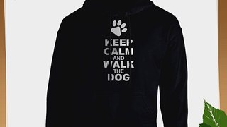 iClobber Keep Calm And Walk The Dog Women's Hoodie Hoody Funny - Large Adult - Navy Blue