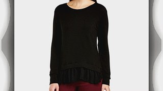 LNA Women's Alpine Sweater Crew Neck Long Sleeve Sweatshirt Black Size 14 (Manufacturer Size:Large)