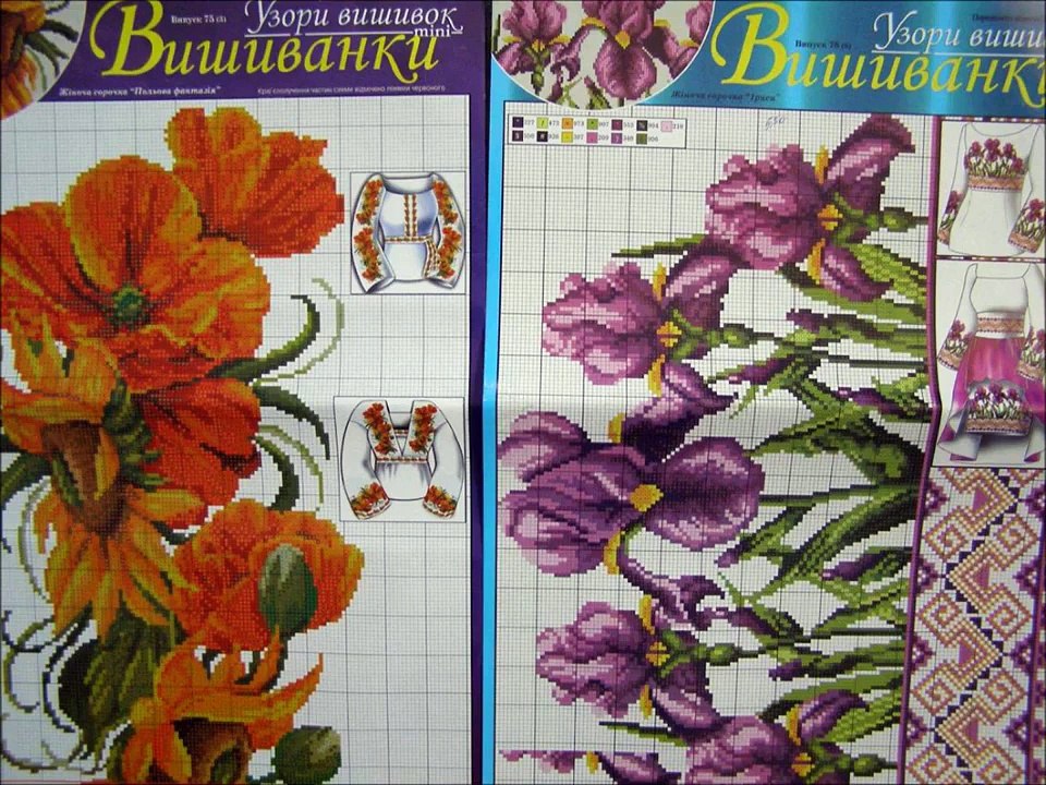 Cross-stitch embroidery in traditional Ukrainian style. Vyshyvanka