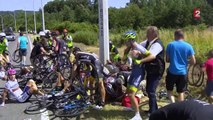 Tour de France : terrible chute à pleine vitesse