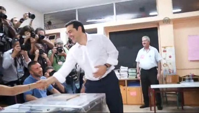 Greek prime minister Alexis Tsipras votes for referendum