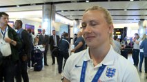 England's Women's World Cup team arrive home