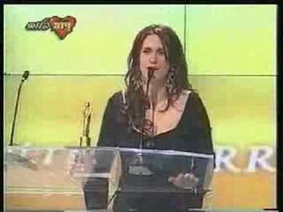 Nancy Duplaa junto a Pablo Echarri en los Martín Fierro 2002