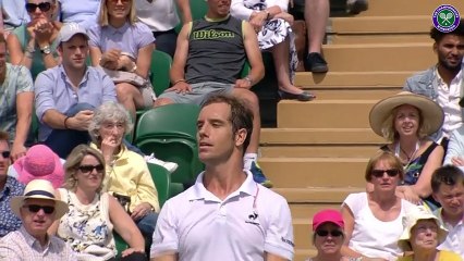 Wimbledon on Twitter- -WATCH @richardgasquet1 looks to the heavens having halted Nick Kyrgios' comeback #ManicMonday http-__t.co_YHjAAtcbgL-