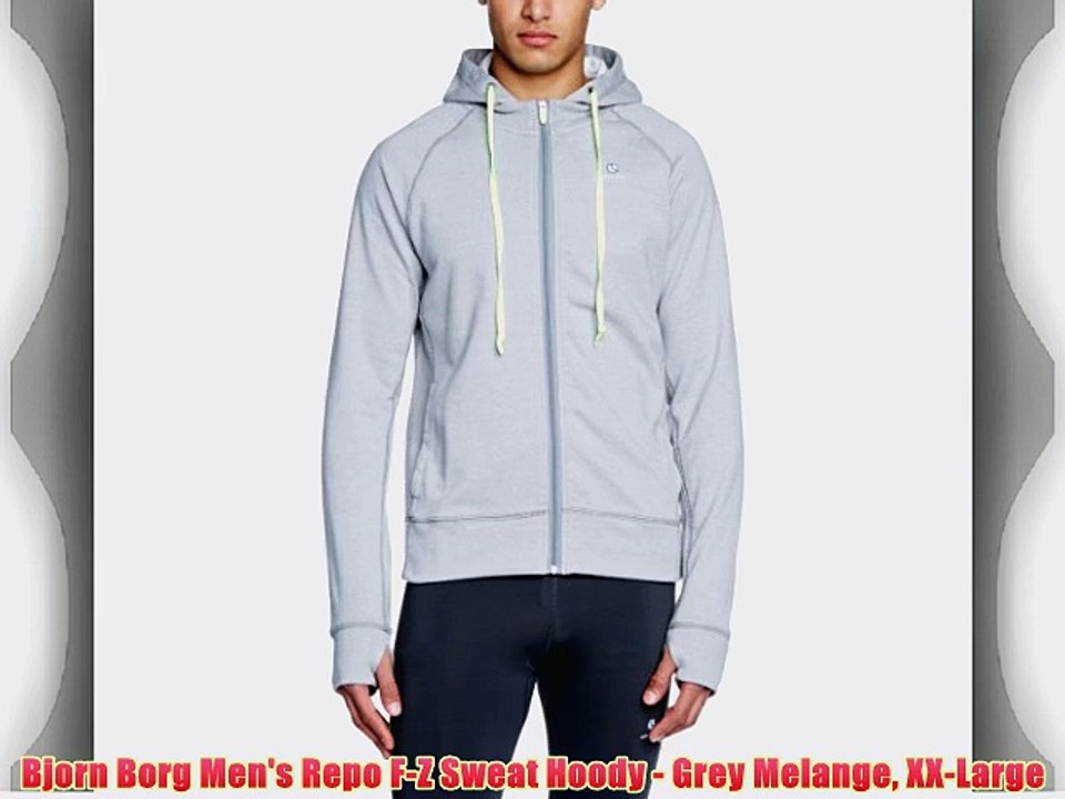 Bjorn Borg Men's Repo F-Z Sweat Hoody - Grey Melange XX-Large