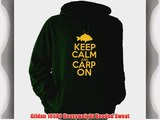 Keep Calm and Carp On Hoodie various Colours (Large Forest Green Hoodie with Yellow Print)