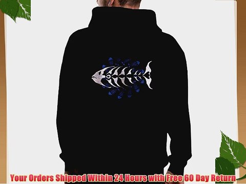 Wellcoda | Weird Bone Fish Jelly Mens NEW Skeleton Black Hoodie Back XL