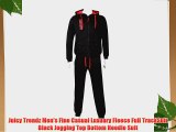 Juicy Trendz Men's Fine Casual Luxuary Fleece Full TrackSuit Black Jogging Top Bottom Hoodie