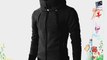 H2H Mens Causal High Neck Hoodie Zip-up With Double Zipper Details CHARCOAL Asia M (KMOHOL013)