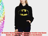DC Comics Women's Official Batman Logo Crackle Long Sleeve Hoodie Black Size 12 (Manufacturer