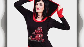 Spiral - Women - COMFORT FEEDING - Wide Rib Drape Hoody Red Black - Large