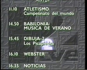 TVE2: Cierre de emisión. 21-08-1991