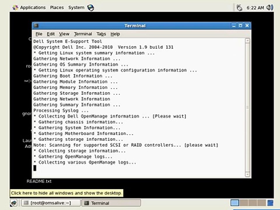 How run dset using Omsa live 6.3