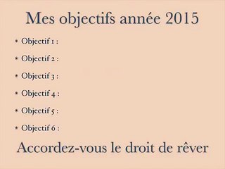 REALISER ses rêves et objectifs en 2015 ! Développement personnel