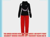 THE AMBER ORCHID NEW WOMENS LADIES I AM HAPPY PRINT CELEBRITY HOODED JOGGING SUIT TRACKSUIT