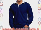 Front Row Long Sleeve Classic Rugby Shirt - Navy/White - 4XL