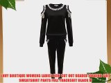 ENVY BOUTIQUE WOMENS LADIES NEW CUT OUT BEADED JOGGING SUIT SWEATSHIRT PANTS FULL TRACKSUIT