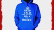 Keep Calm And Walk The Boxer Hooded Sweatshirt Hoody In Royal Blue xl