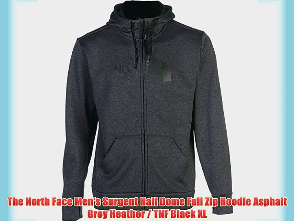 The North Face Men's Surgent Half Dome Full Zip Hoodie Asphalt Grey Heather / TNF Black XL