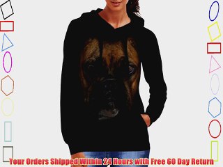 Wellcoda | Boxer Face Pitbull Womens NEW Big Dog Pet Black Hoodie 2XL