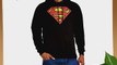 DC Comics Men's DC0000156 DC Comics Official Superman Shield Crackle Crew Neck Long Sleeve