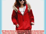 DJT Women Warm Zipper Batwing Long Sleeve Hooded Casual Winter Coat Jacket Tops Fleece Hoodie