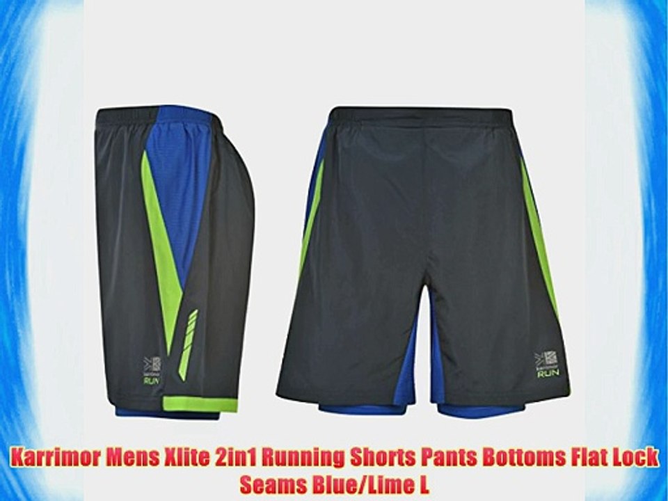 Karrimor Mens Xlite 2in1 Running Shorts Pants Bottoms Flat Lock Seams  Blue/Lime L - video Dailymotion