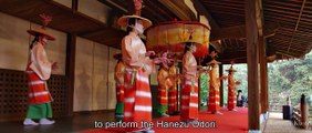 Kyoto Festival - Young Japanese Girls dancing at Zuishin in Temple Hanezu Odori