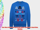 Star Wars Christmas Darth Knit Mens Sweatshirt Royal Blue Medium