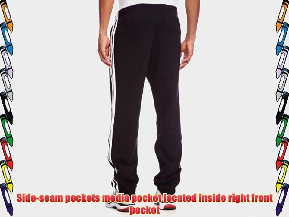 adidas Men's Essentials 3-Stripes Sweat Close Hem Pant - Black/White X-Large