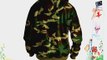 Army Fleece Zip Hoodie Hooded Sweatshirt Jacket Camouflage Forest Green L