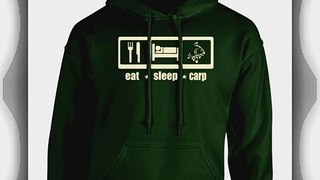 iClobber Eat Sleep Carp Fishing Men's Hoodie Hoody Funny Carping Fish Sweatshirt Carper - Medium