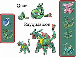 Baby and Evolution of Rayquaza Pokemon Sprites