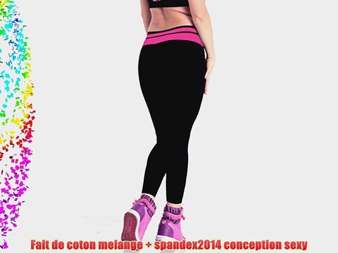 Leggings Pantalons jogging long femme Rose/noir fille sport running collant longueTaille L