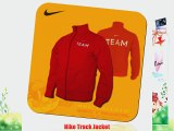 Mens Nike Cotton Fleece Red Team Track Suit Top Retro Sports Jacket Size XL