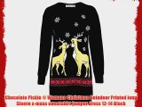 Chocolate Pickle ? Womens Christmas Reindeer Printed long Sleeve x-mass sweatshirt jumper dress