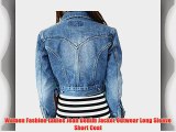 Women Fashion Ladies Jean Denim Jacket Outwear Long Sleeve Short Coat