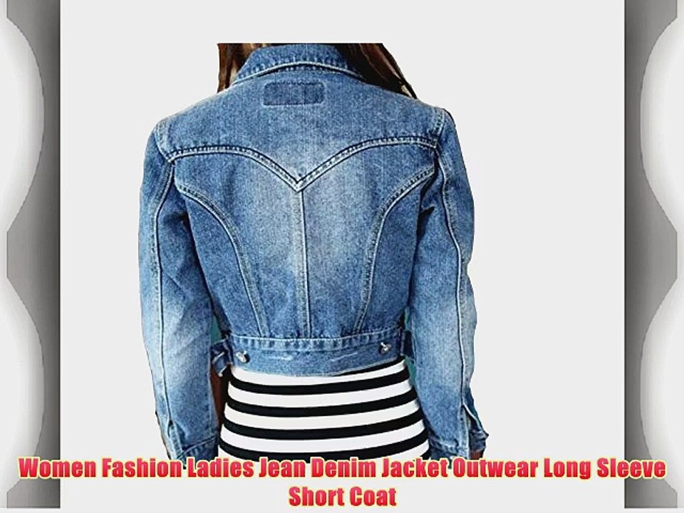 Women Fashion Ladies Jean Denim Jacket Outwear Long Sleeve Short Coat