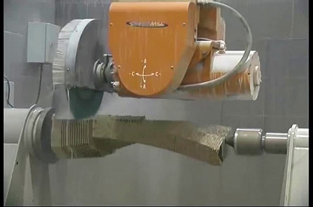 ShapeMill CNC 5 axes bridge saw milling turning marble granite and stone with saw blade and tool 2
