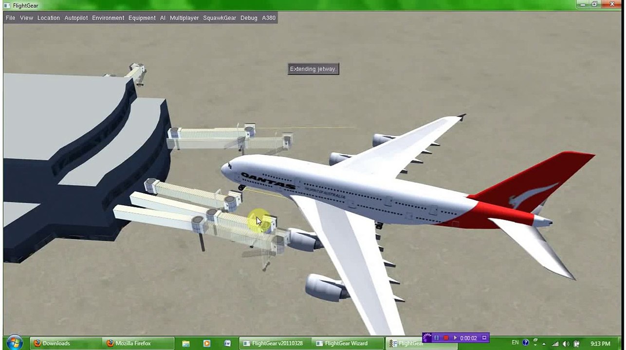A380 - Animated Jetways at San Francisco International Airport in FlightGear
