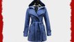 The Orange Tag Womens Belted Button Coat New Ladies Hooded Military Jacket Denim 16