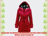 The Orange Tag Womens Belted Button Coat New Ladies Hooded Military Jacket Fuschia 20