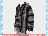 Mexican Baja Jerga brown and natural hooded hippie top (XL)