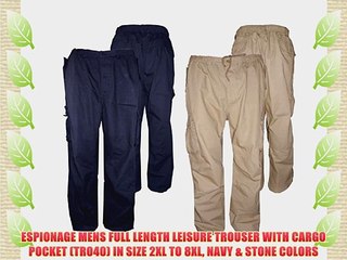 ESPIONAGE MENS FULL LENGTH LEISURE TROUSER WITH CARGO POCKET (TR040) IN SIZE 2XL TO 8XL NAVY
