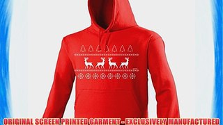 Fonfella Unisex Men's Women's CHRISTMAS JUMPER REINDEER (L - RED) HOODIE