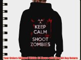 Wellcoda | Keep Calm Shoot Zombie Mens NEW Survival Black Hoodie Back M