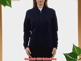 Glenmuir Ladies' Zip Neck Lined Performance Golf Jumper with Contrast Coverstitch Detail and