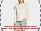 edc by ESPRIT Women's Lace Hood Hooded Long Sleeve Sweatshirt Beige (Beige Colorway 299) Size