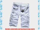 AUBIG New Mens Summer Cargo Shorts Boys Sportswear Bermuda Shorts Trousers White Asian Size